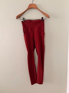 NWOT lululemon athletica Red Power Thru High-Waist Leggings - 25” inseam
